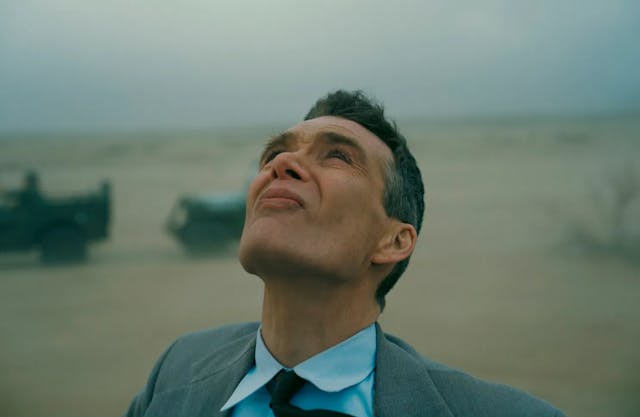 Things are looking up for "Oppenheimer": Cillian Murphy stars in our fave to take the Best Picture Oscar. / Photo courtesy of Universal Pictures.