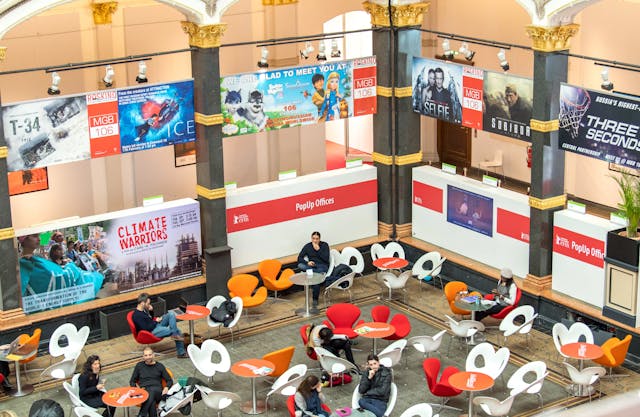 Get your film distribution deals here, folks!: filmmakers, agents & distributors mill around the European Film Market at the Berlinale. / Photo by ©Cineberg Ug, courtesy of Dreamstime.com