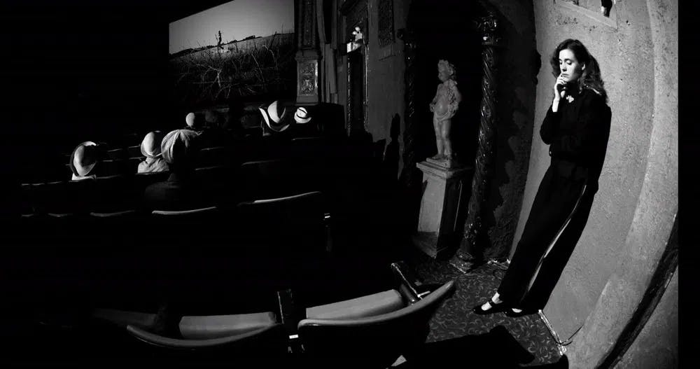 Edward Hopper, live in Black & White: Nearing recreates "New York Movie" in "Sister Carrie" / Photo courtesy of 923 Films.