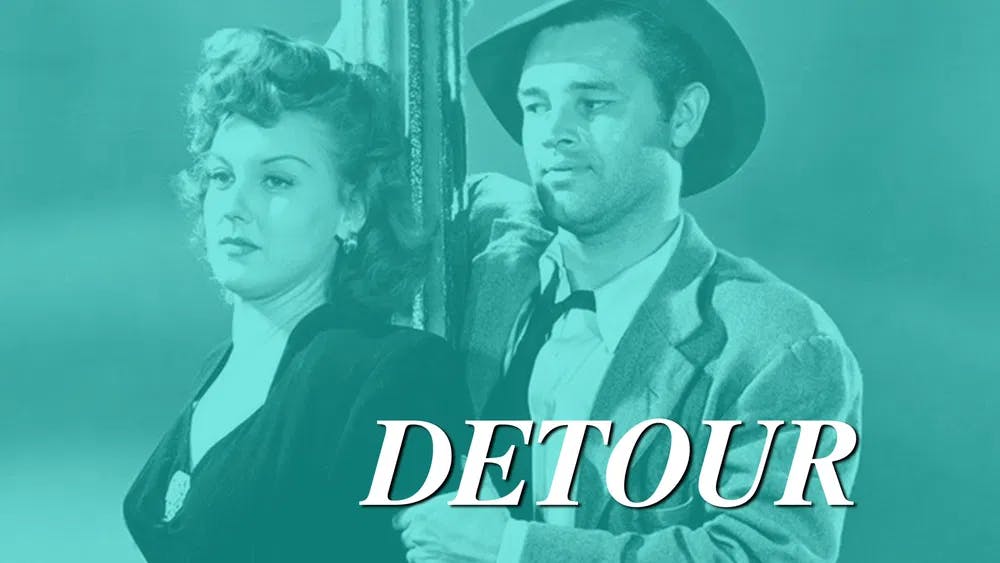 Tom Neal and Ann Savage go nowhere fast in "Detour." / Photo courtesy of PRC Pictures.