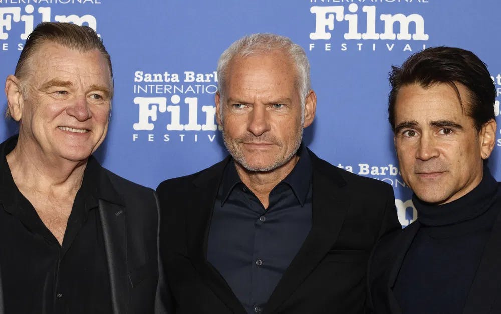 Martin McDonagh, winner of Best Live Action Short Oscar for "Six Shooter" (2004), with Brendan Gleeson and Colin Farrell, stars of "The Banshees of Inisherin" (2022). / Photo by Dreamstime.