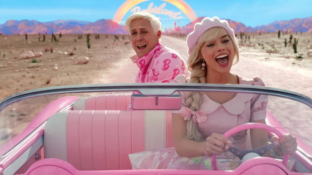 Boy on the side: Ryan Gosling takes a backseat to Margot Robbie in "Barbie" / Photo Courtesy of Warner Bros. Pictures.
