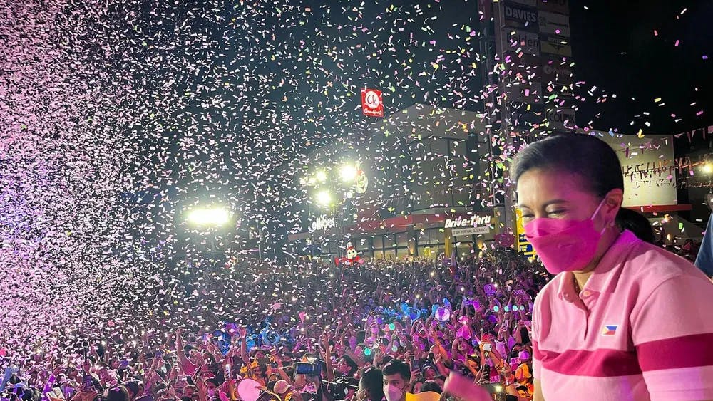 Pink Revolution: Leni Robredo campaigns for the presidency in the Phillippines in "And So It Begins." / Photo by Cine Diaz, courtesy of Sundance Institute.