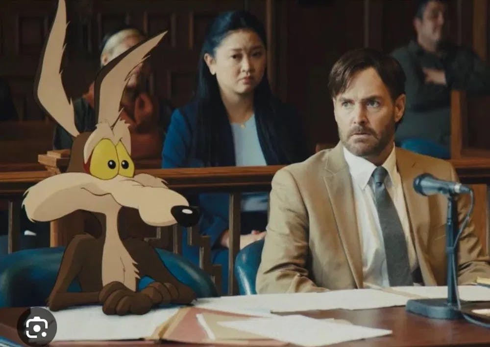 Wile E. Coyote and Will Forte get their day in court in "Coyote Versus Acme" / Photo courtesy of Warner Bros.
