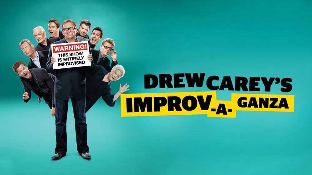 Make them laugh in seconds: comedy pros and celebs go through the funny wringer in "Drew Carey's Improv-A-Ganza." / International Mammoth Television.