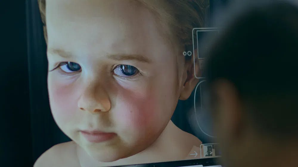 Baby Avatar: A cute AI baby stares down mortality in "Eternal You" / Photo courtesy of Sundance Institute.