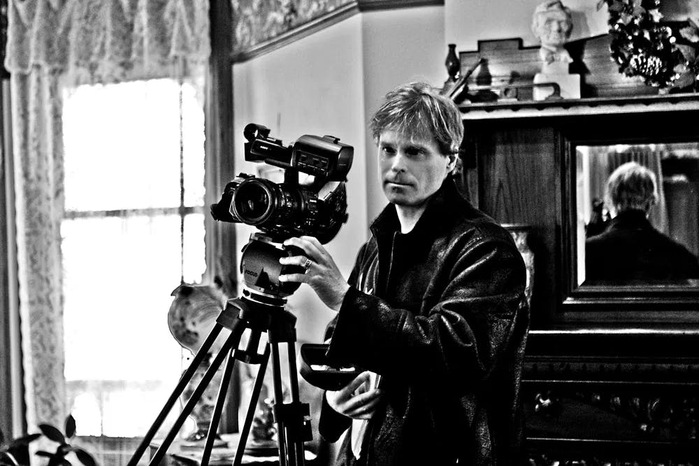 Daniel Nearing operates the camera, shooting one of his films. / Photo courtesy of Daniel Nearing.