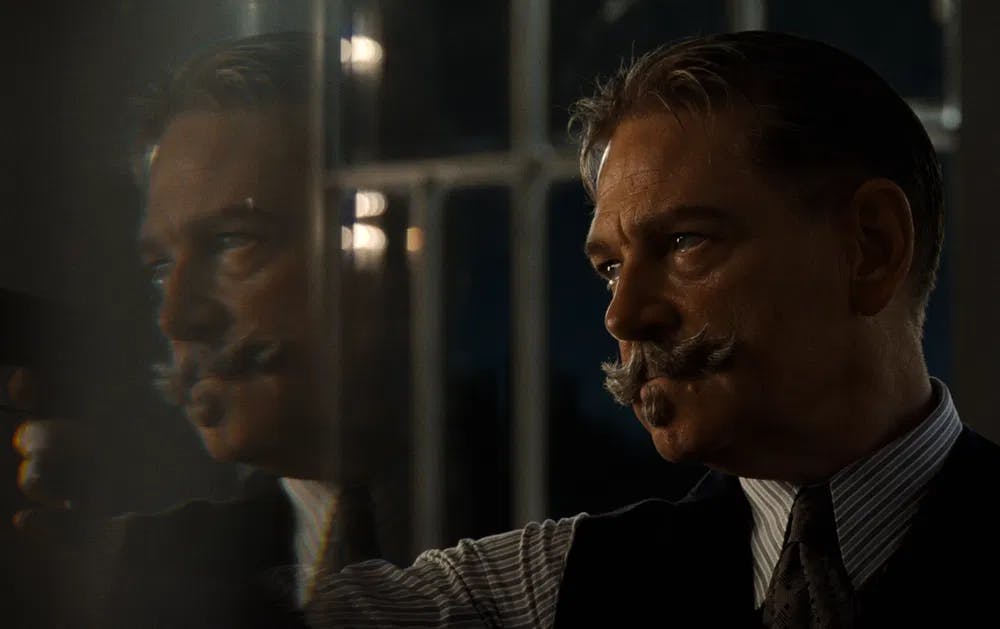 Muder!: Brannagh directs himself as Hercule Poirot in "Death on the Nile" (2022) / Photo courtesy of 20th Century Fox.