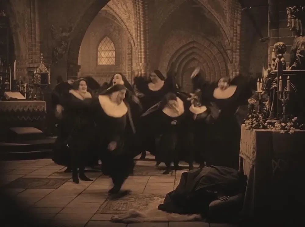 The first "Nunsploitation" classic?: sisters are doing it for themselves in "Haxan."