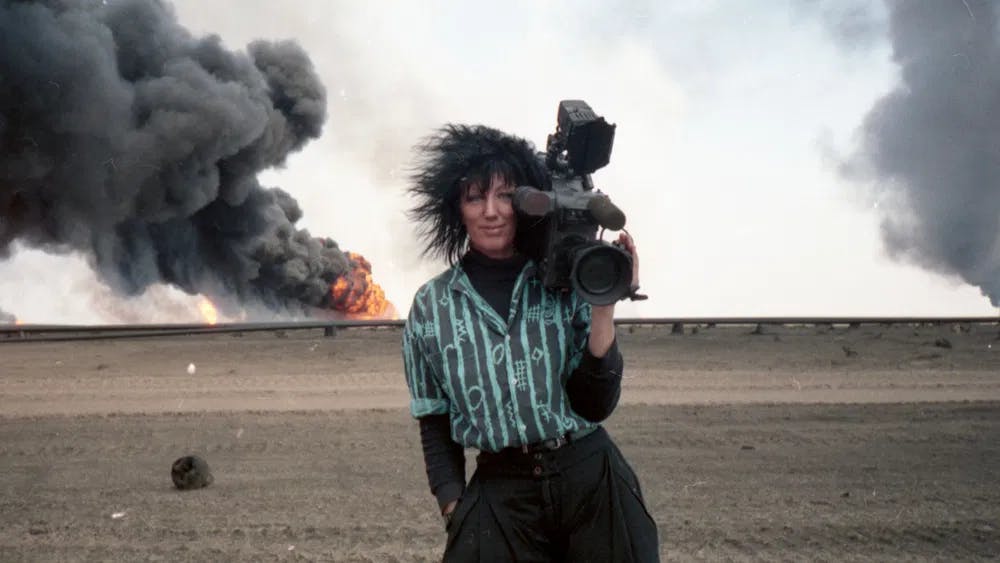 Woman to the front: Margareth Moth covering the Gulf War and Bosnia for CNN, in Lucy Lawless' "Don't Look Away" / Photo courtesy of Sundance Institute.