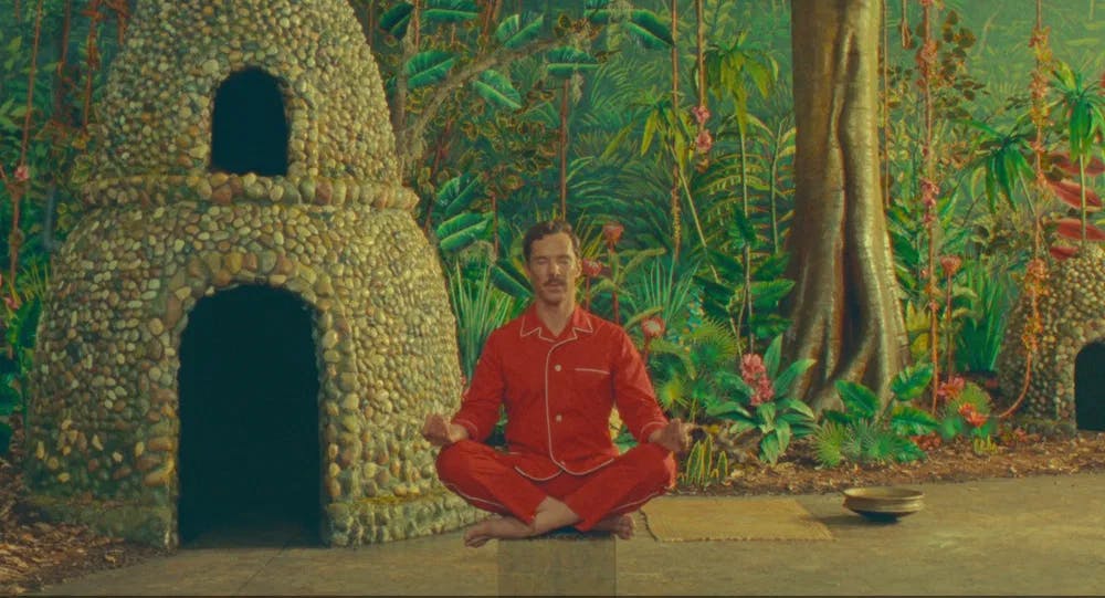 Acts of cinematic levitation: Benedict Cumberbatch goes high in Wes Anderson's "The Wonderful Story of Henry Sugar" / Photo courtesy of ShortsTV.