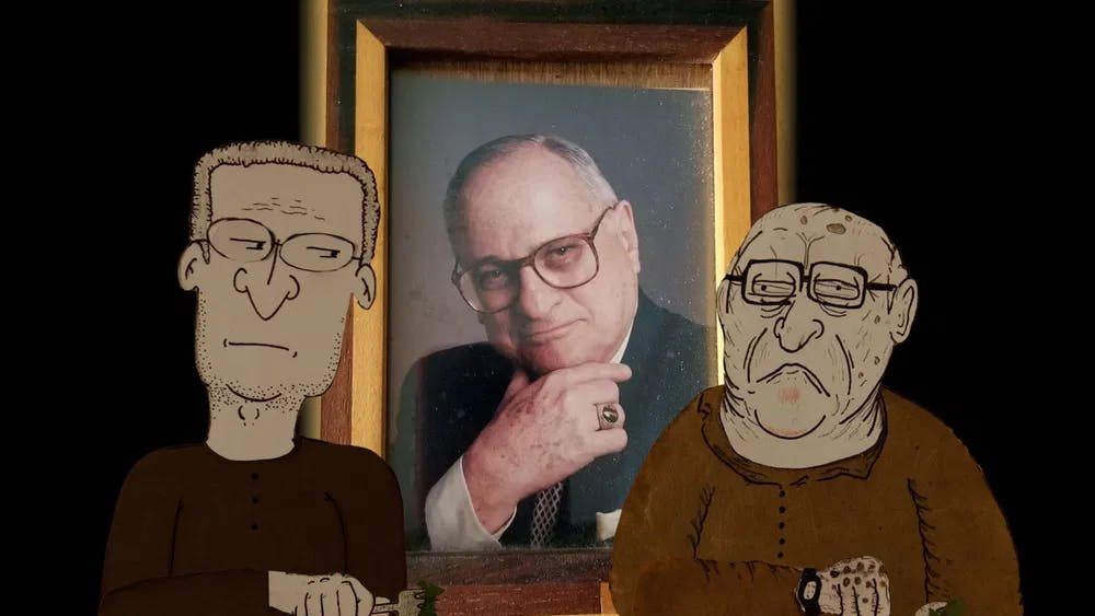 Dad, we hardly knew you: Dumphy's dad and grandpa in "Bob's Funeral" / Photo by Jack Dunphy, courtesy of Sundance Institute.