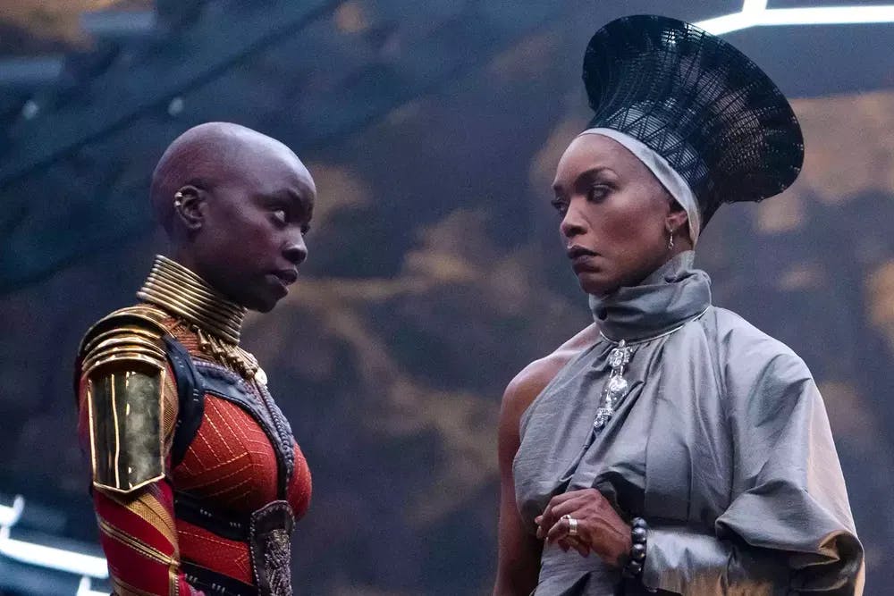 Video Queens: Danai Gurira and Angela Bassett reign supreme on the video market with "Black Panther: Wakanda Forever" / Photo by Eli Adé, courtesy of Marvel Studios.