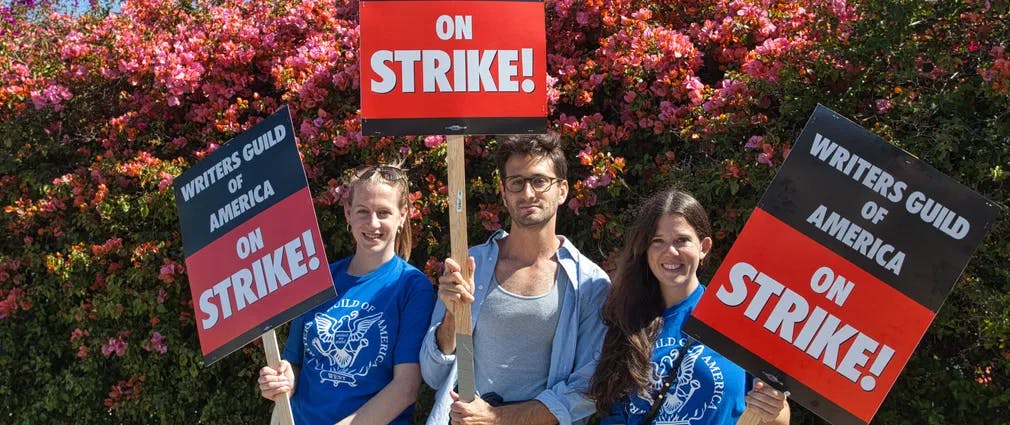 Strikers protest outside CBS Television City in Hollywood, CA. / Photo courtesy of Dreamstime.