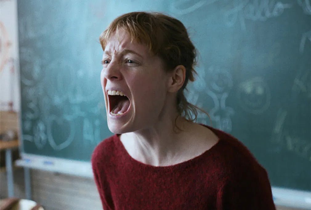 Screaming act: Leonie Benesch in a rare moment of emotional release in "The Teacher's Lounge" / Photo courtesy of Sony Pictures Classic.