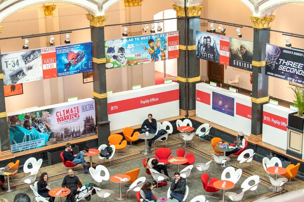 Get your film distribution deals here, folks!: filmmakers, agents & distributors mill around the European Film Market at the Berlinale. / Photo by ©Cineberg Ug, courtesy of Dreamstime.com